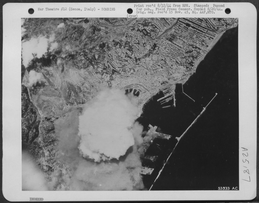 B-24 Liberator Bombers over Genoa Harbor