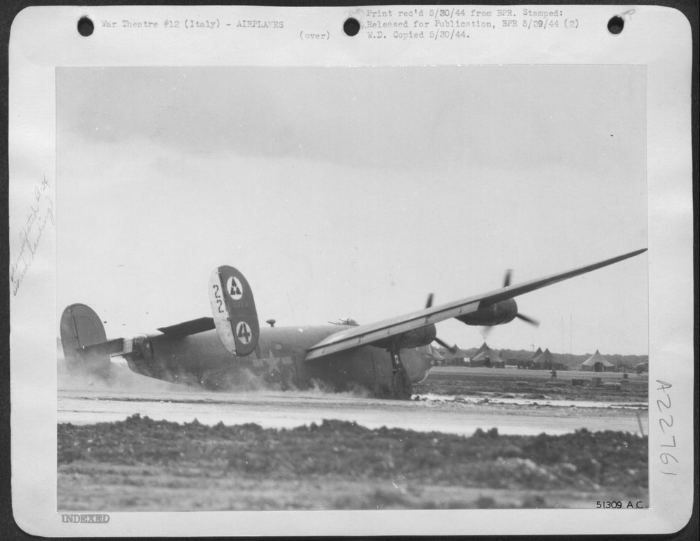 B-24 Liberator crash landing in Italy