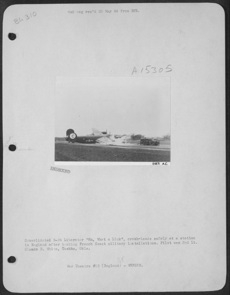 B-24 Liberator crash-lands in England
