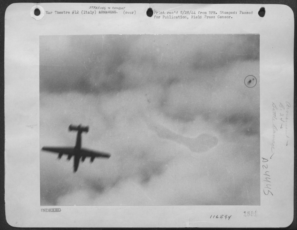 B-24 Liberator crashing in German-held territory