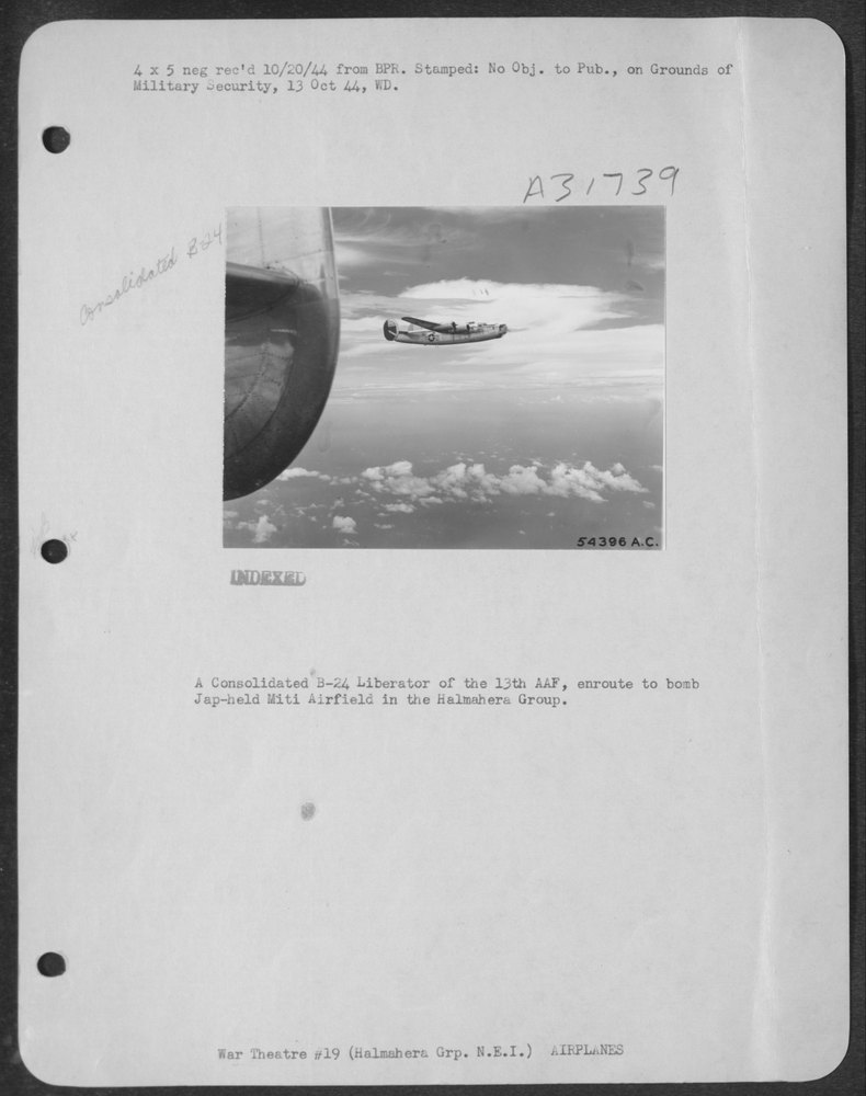 B-24 Liberator enroute to Miti Airfield