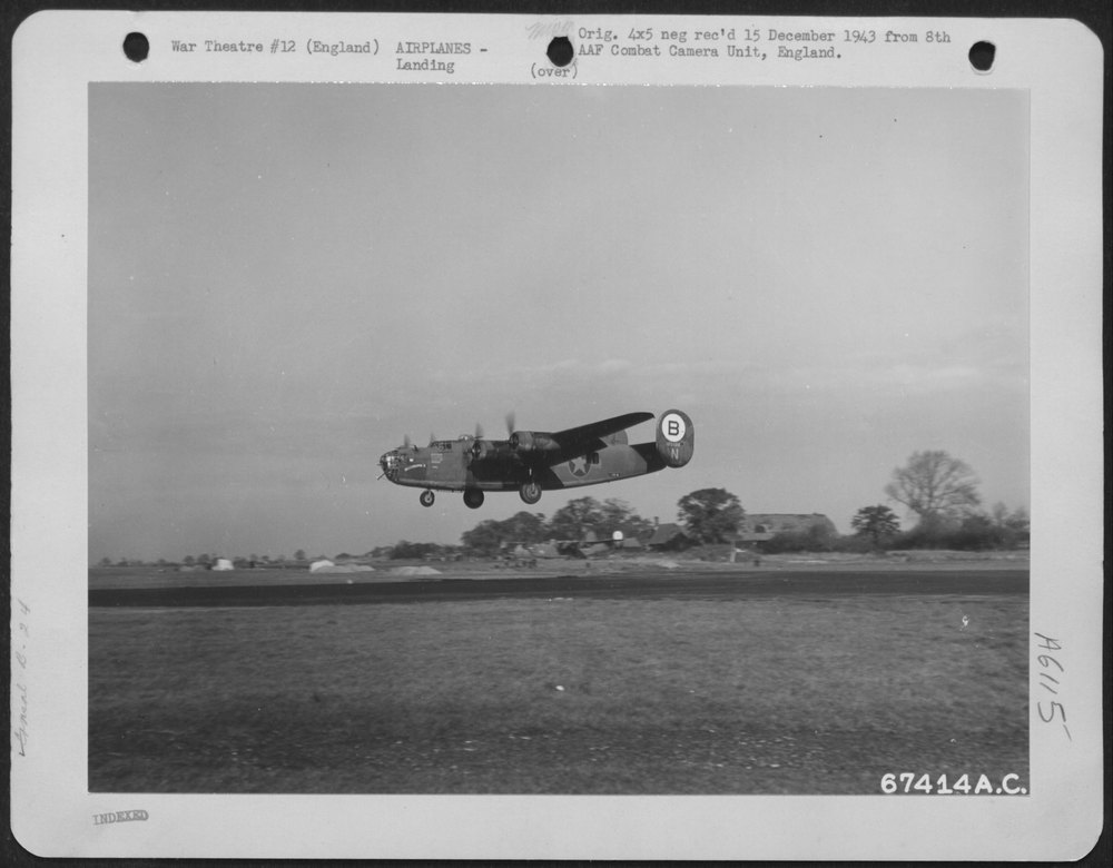 B-24 Liberator landing in England