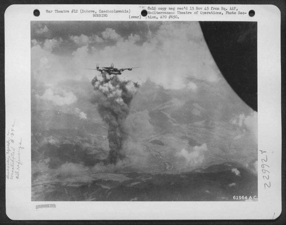 B-24 Liberator over Dubova oil refinery