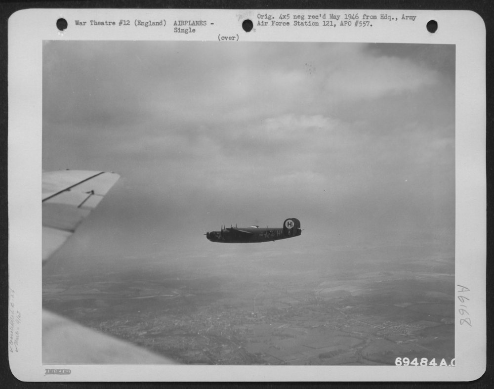 B-24 Liberator over English coast