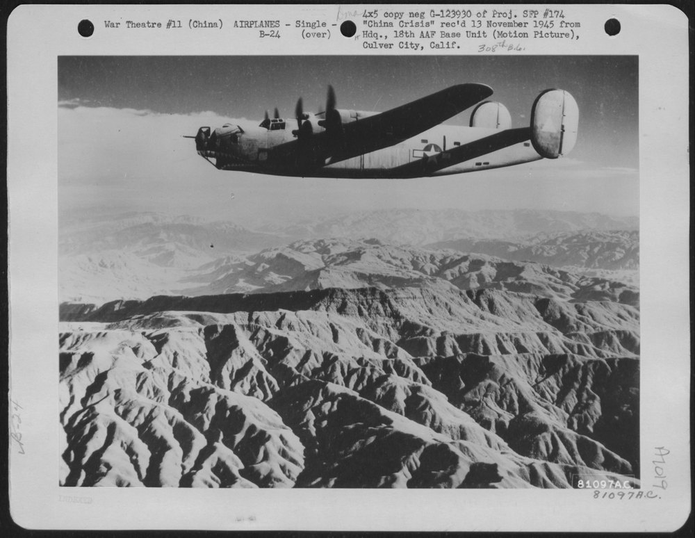 B-24 Liberator Over Himalayan Mountains