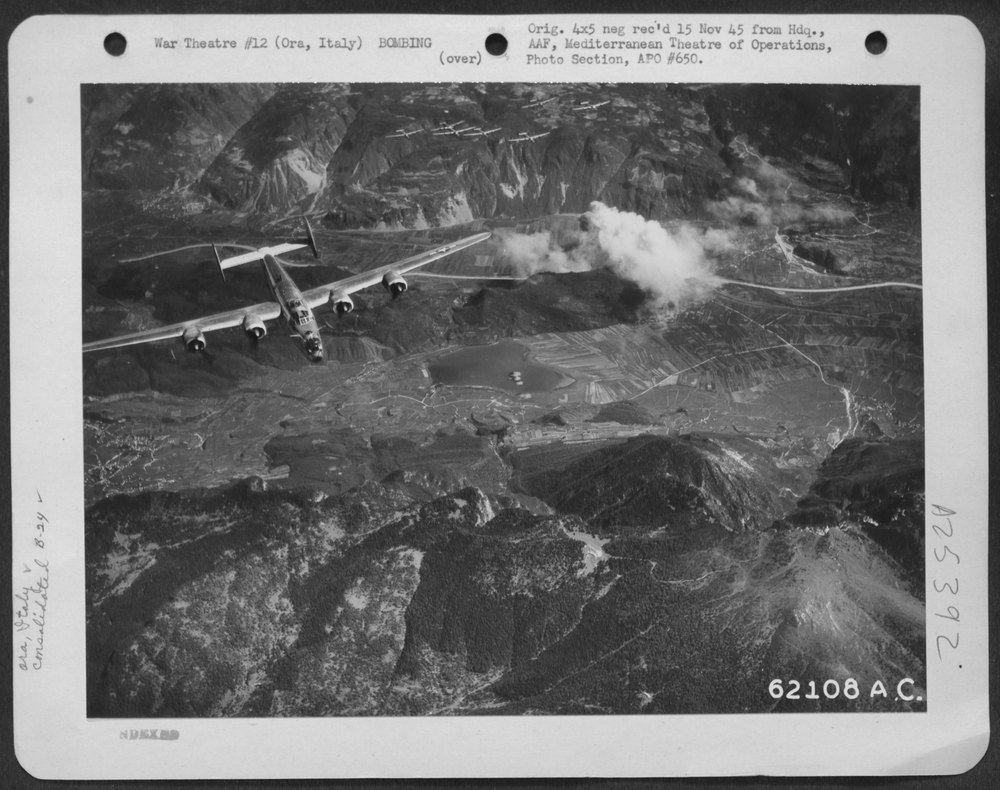 B-24 Liberator over Ora Italy