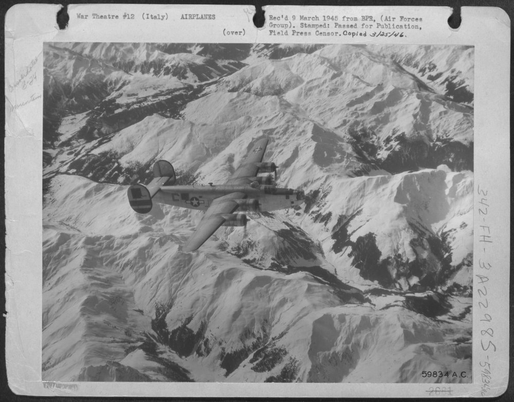 B-24 Liberator over the Alps