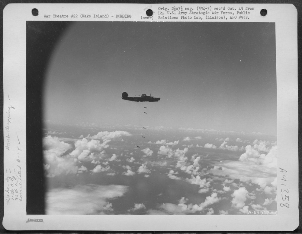 B-24 Liberator over Wake Island
