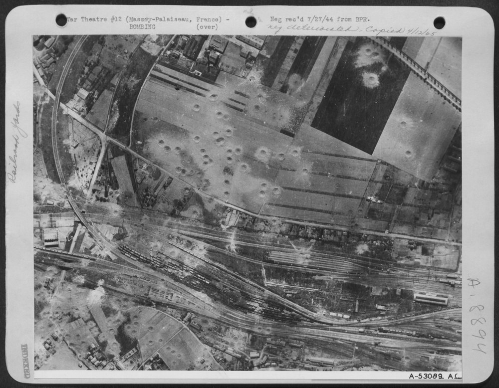 B-24 Liberators and B-17 Flying Fortresses at Massey-Palaiseau