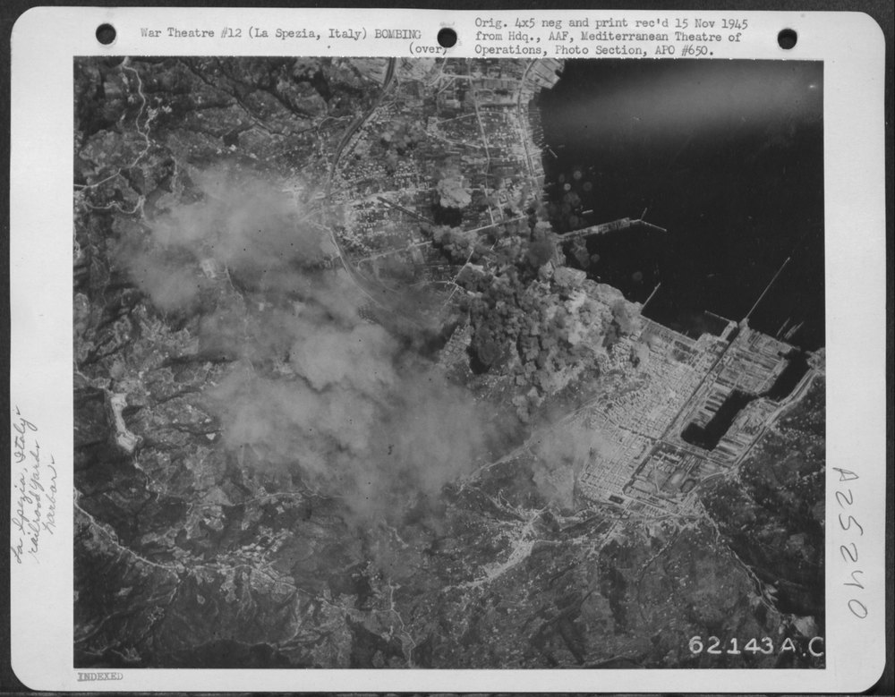 B-24 Liberators bombing La Spezia