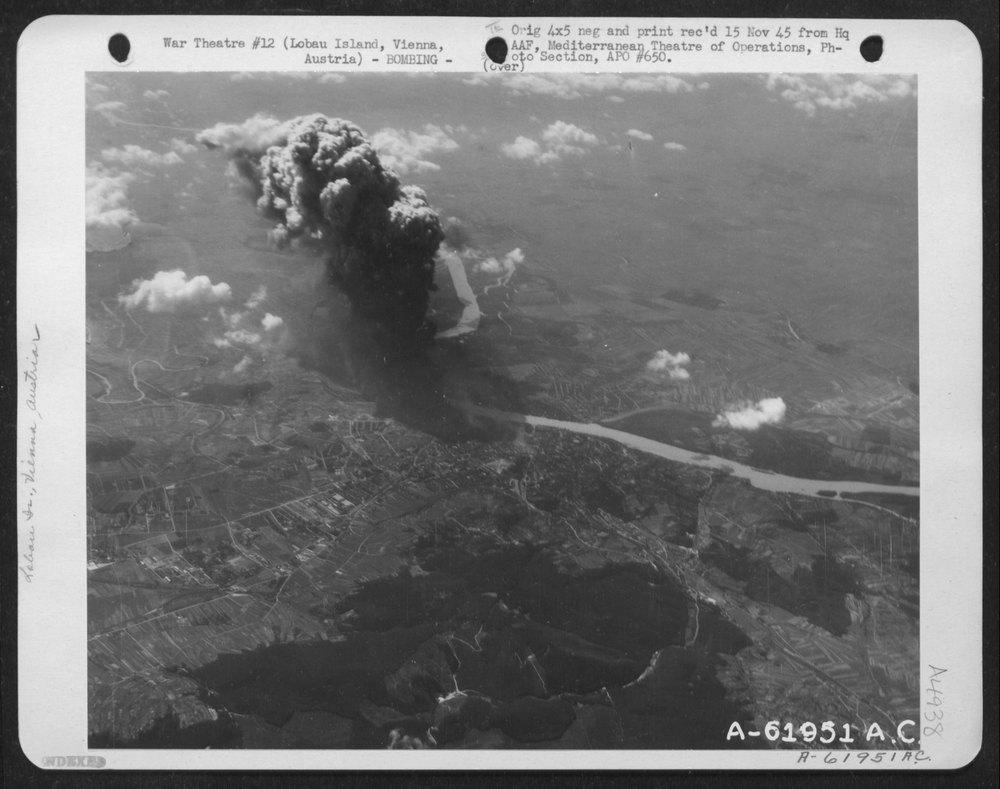B-24 Liberators bombing Lobau Island