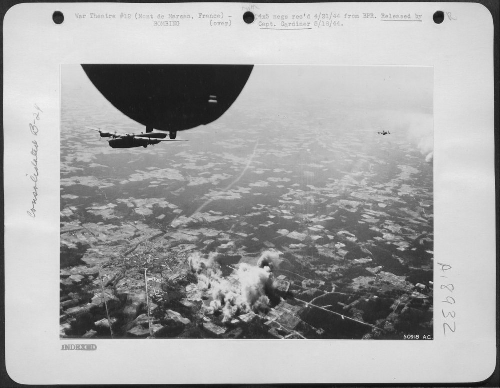 B-24 Liberators bombing Mont de Marsan