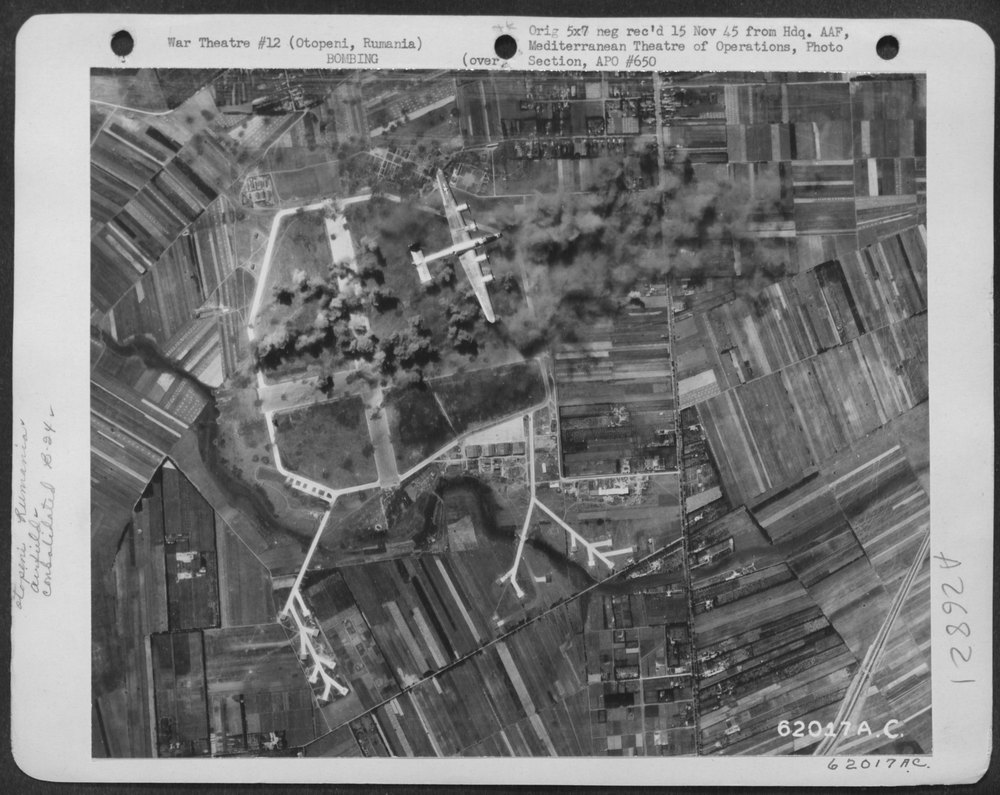 B-24 Liberators bombing Otopeni airdrome