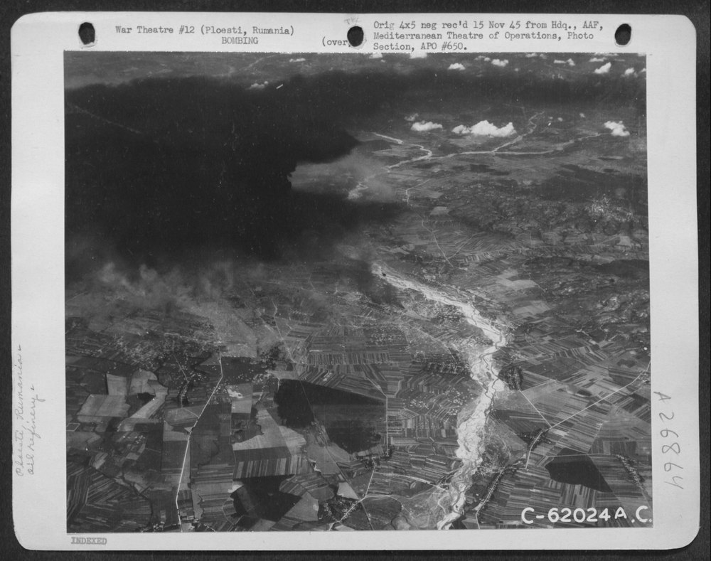 B-24 Liberators bombing Ploesti oil refinery