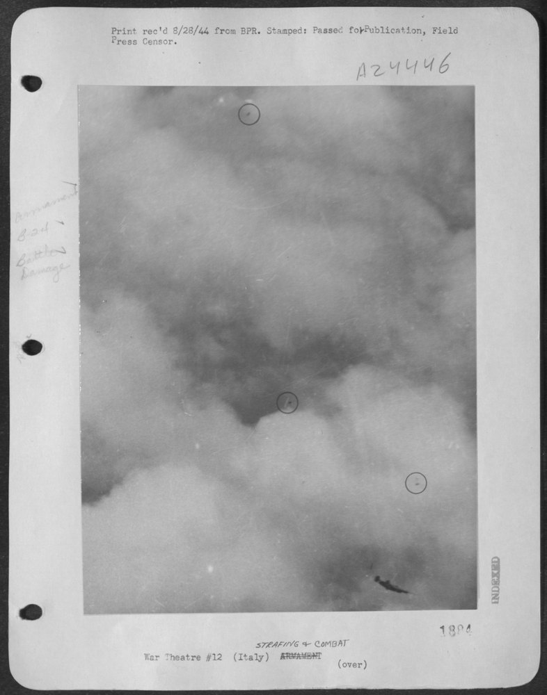 B-24 Liberators crashing in German-held territory