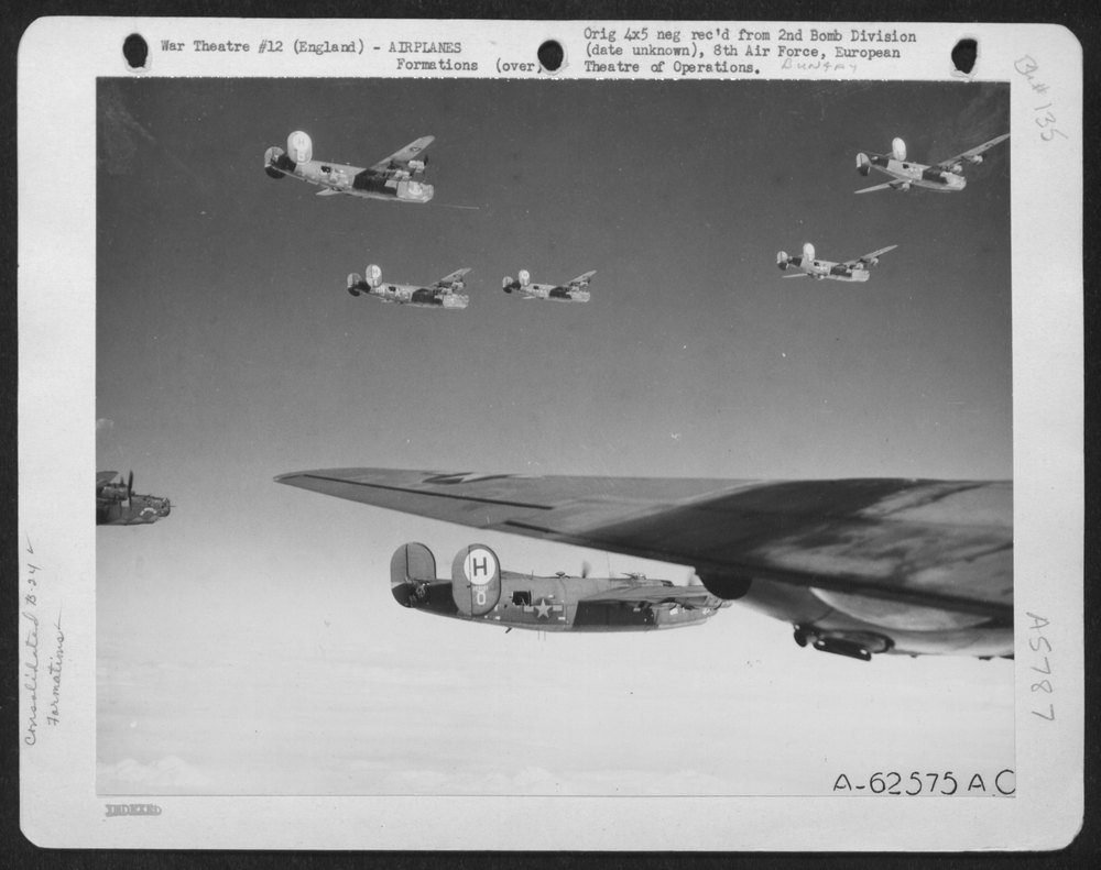 B-24 Liberators enroute to Europe