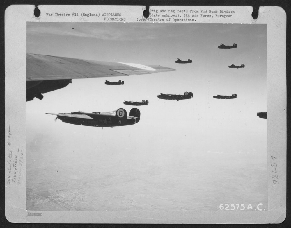B-24 Liberators enroute to Europe