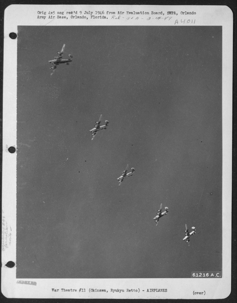 B-24 Liberators landing at Yontan Airstrip