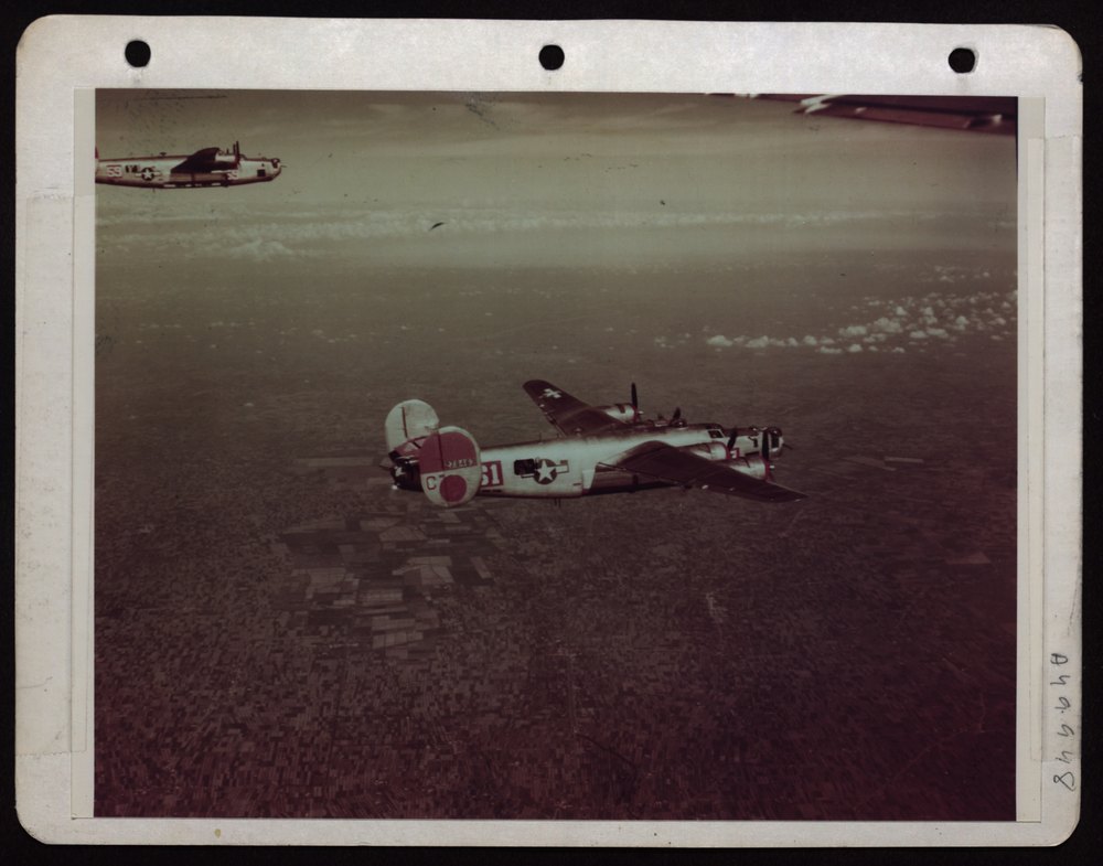 B-24 Liberators near Oswiecim oil refinery