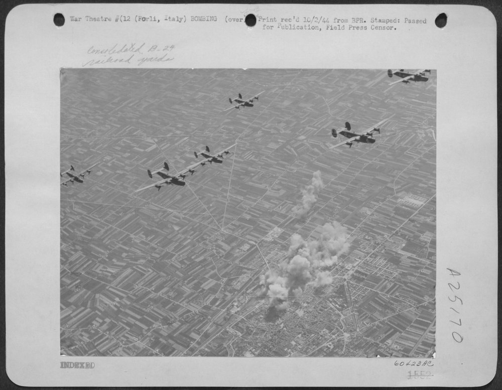 B-24 Liberators over Forli