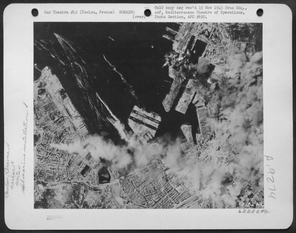 B-24 Liberators over Toulon harbor