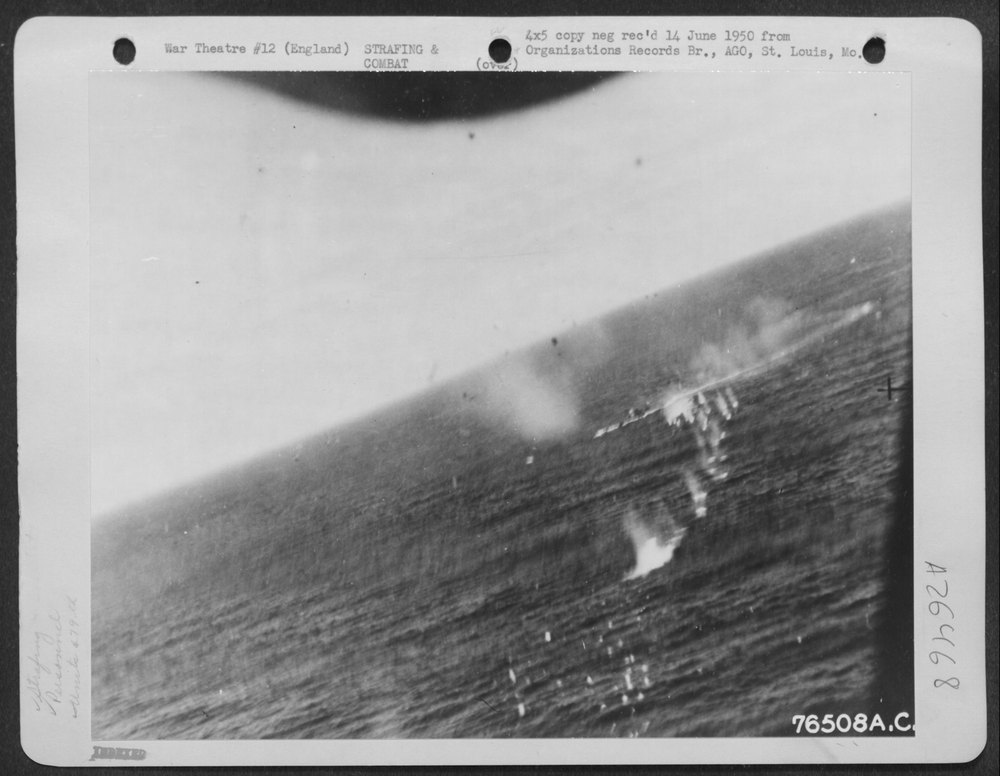 B-24 strafing U-Boat in England