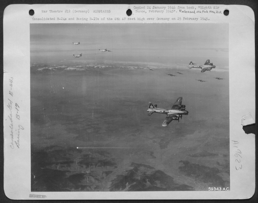B-24s and B-17s over Germany