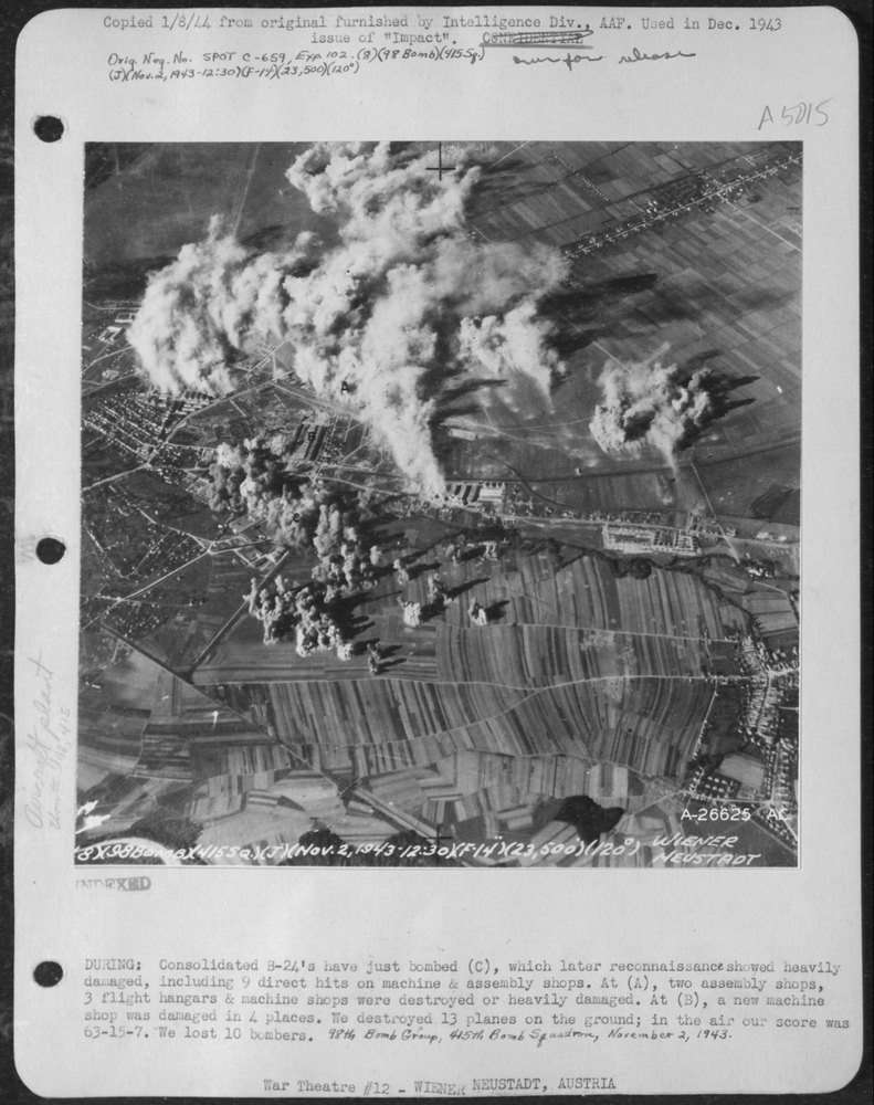 B-24s bombing machine shops