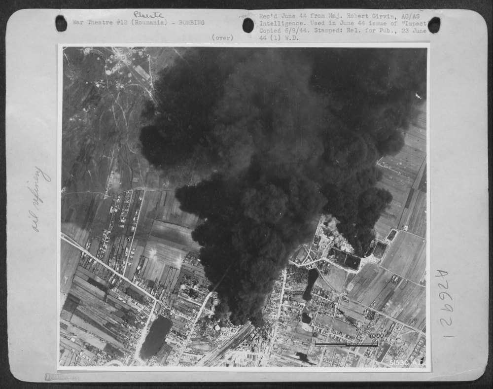 B-24s near Ploesti Oil Refinery