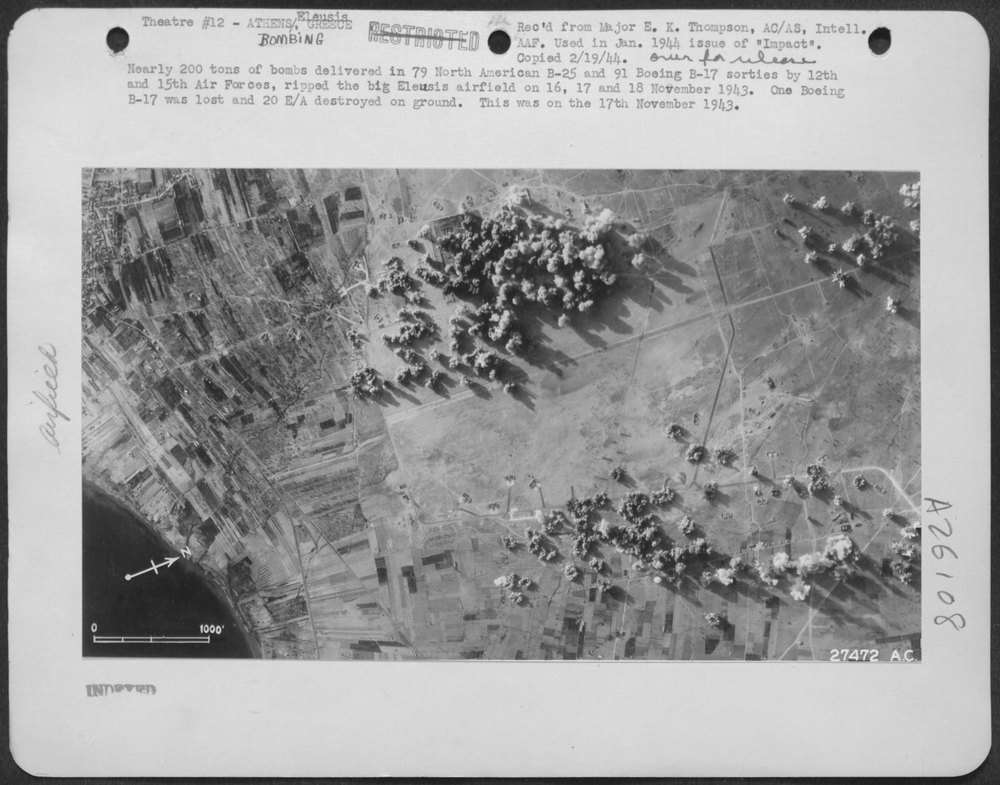 B-25 and B-17 sorties at Eleusis airfield
