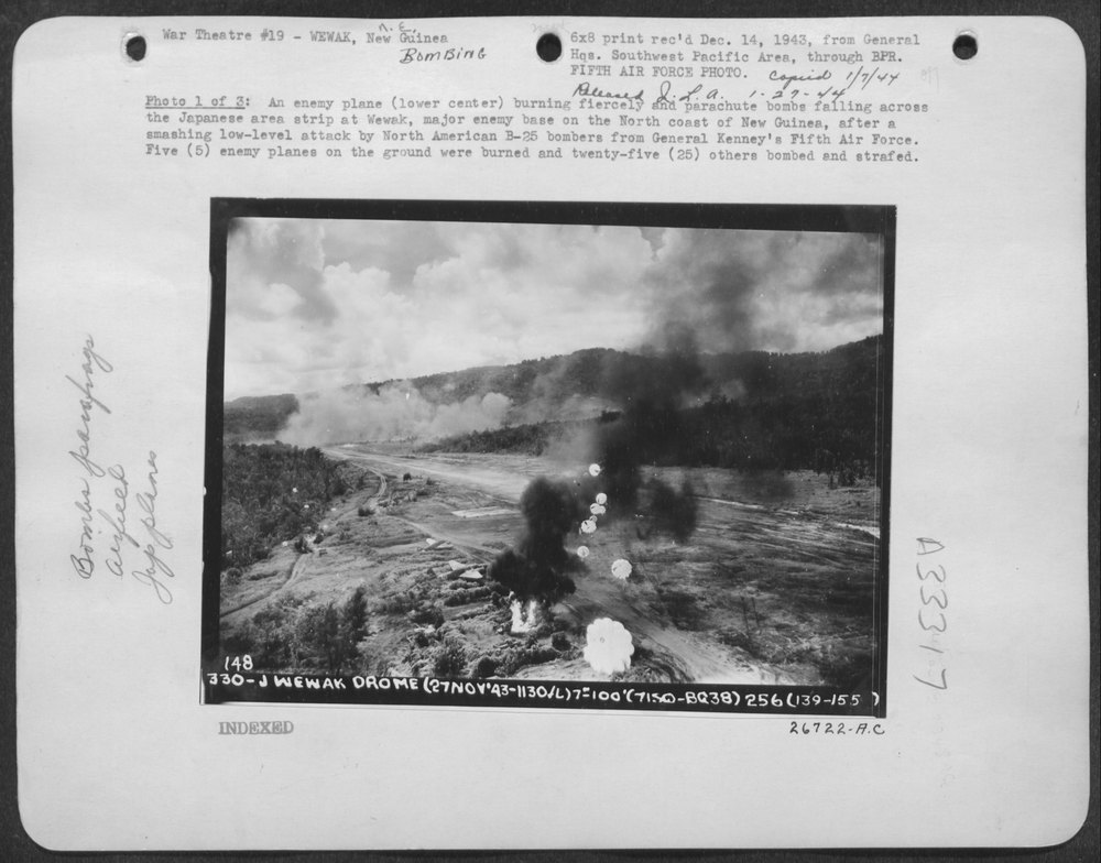 B-25 bombers attack Wewak base
