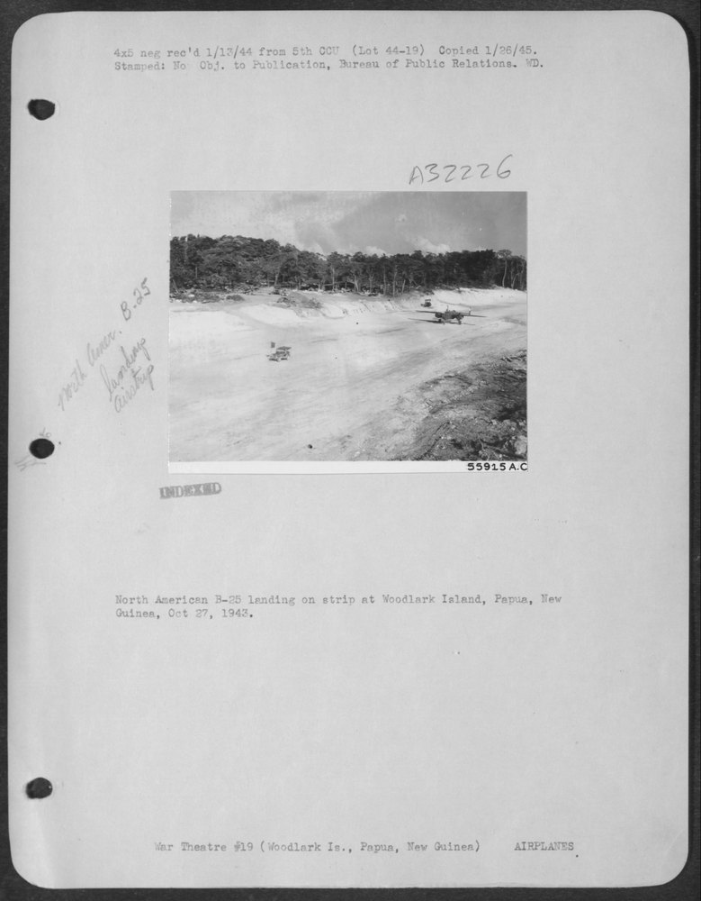 B-25 landing on Woodlark Island
