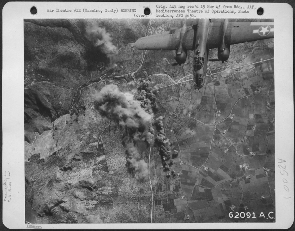 B-25 Mitchell bombs Cassino