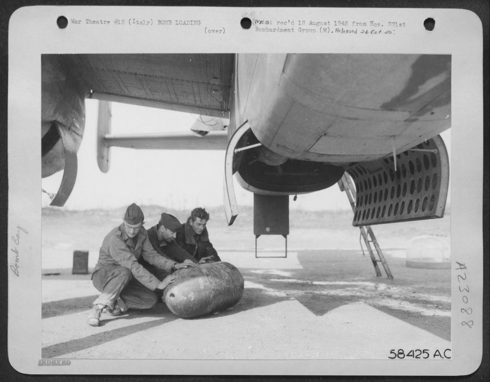 B-25 Mitchell Loading Bombs