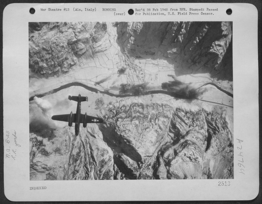 B-25 Mitchell over Adige River