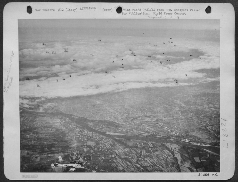 B-25 Mitchells attack Po Valley
