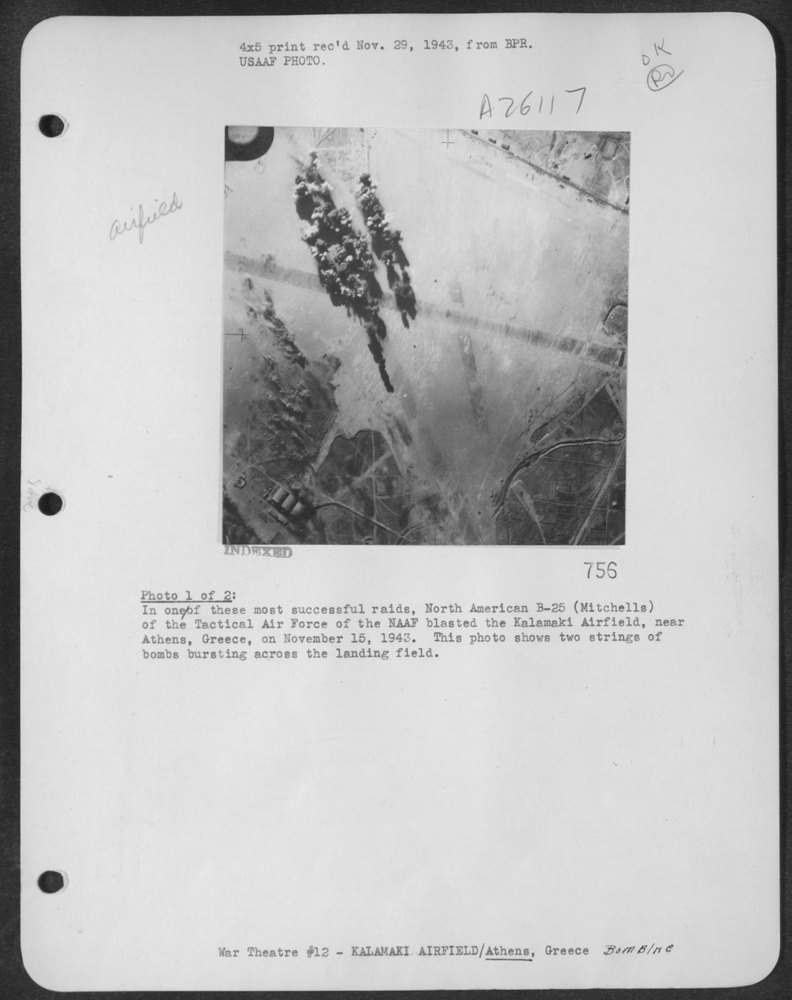 B-25 Mitchells blast Kalamaki Airfield