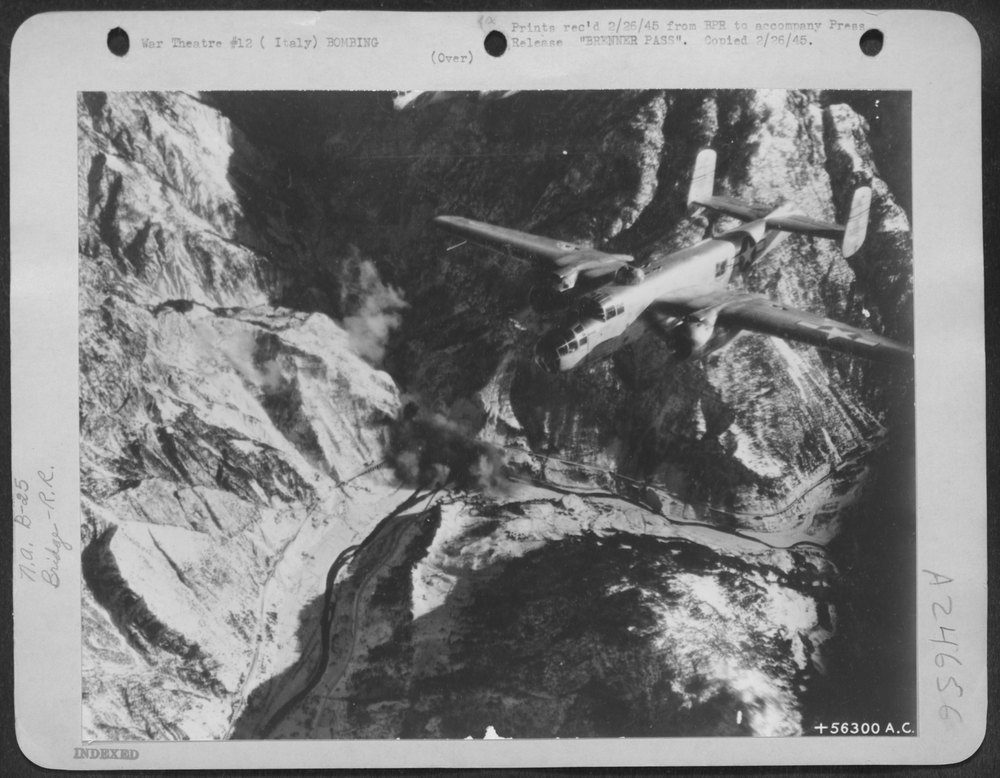 B-25 Mitchells bombing Brenner Pass