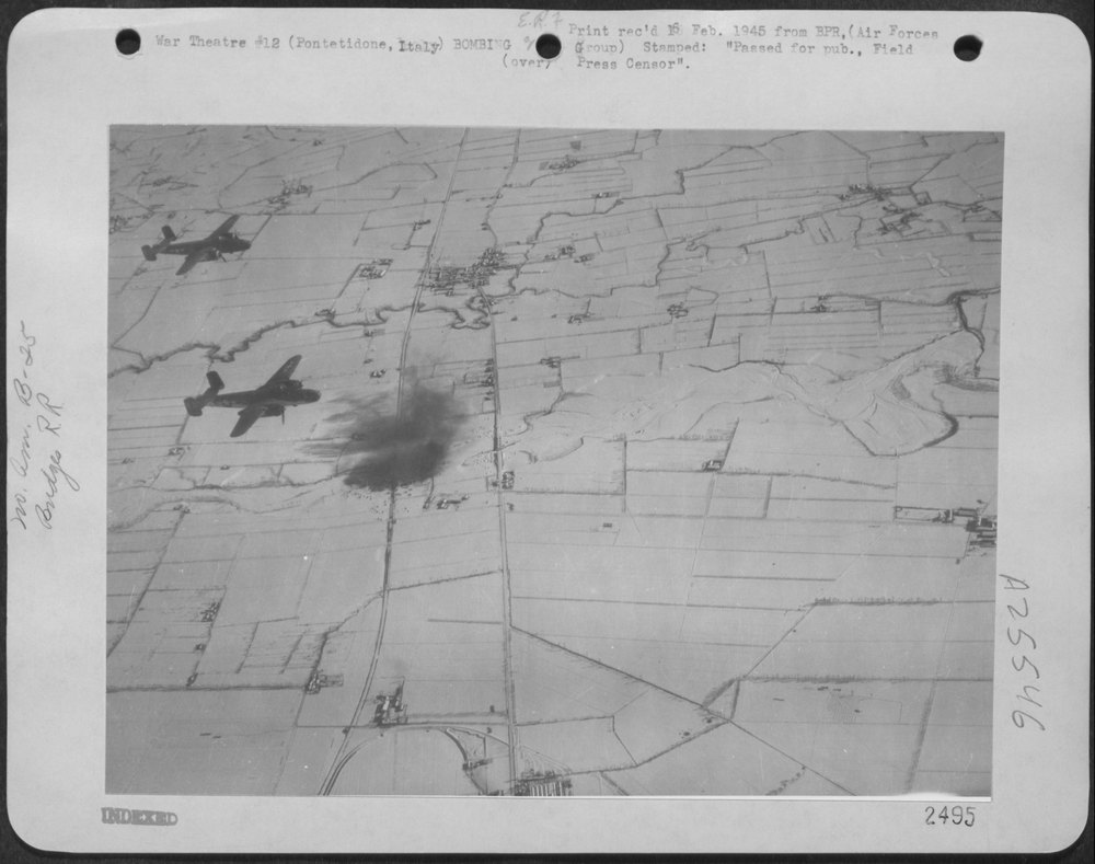 B-25 Mitchells over Pontetidone