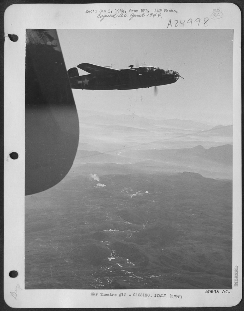 B-25 Mitchells over the Fifth Army front at Cassino
