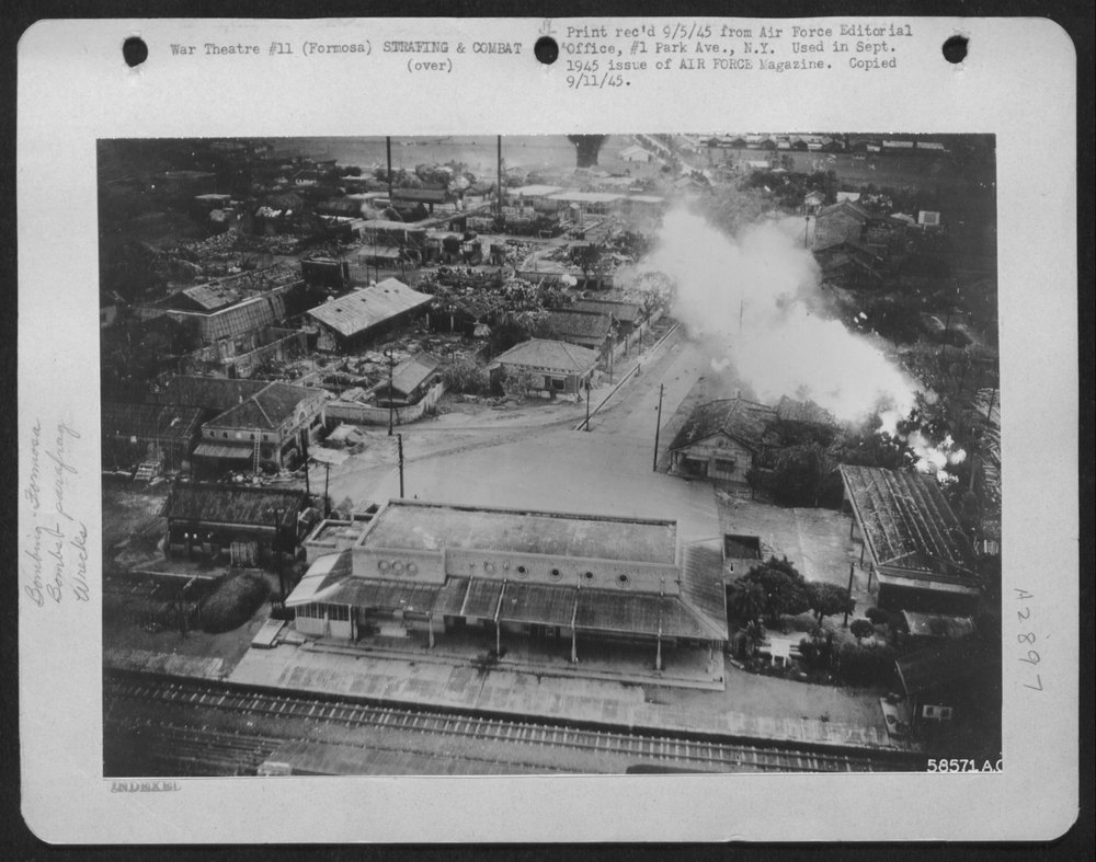 B-25 plunges in flames over Formosa