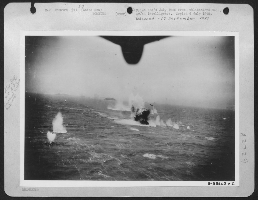 B-25's Attack Japanese Destroyer Off China Coast