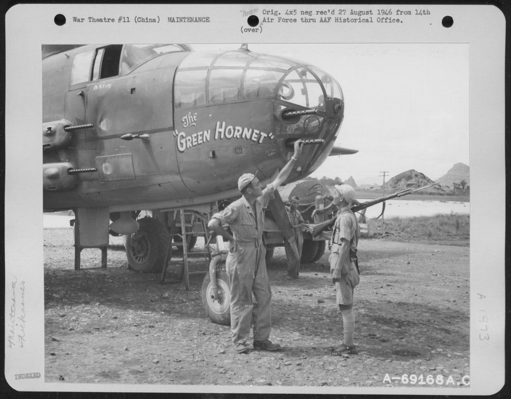 B-25 The Green Hornet at 14th Air Force base