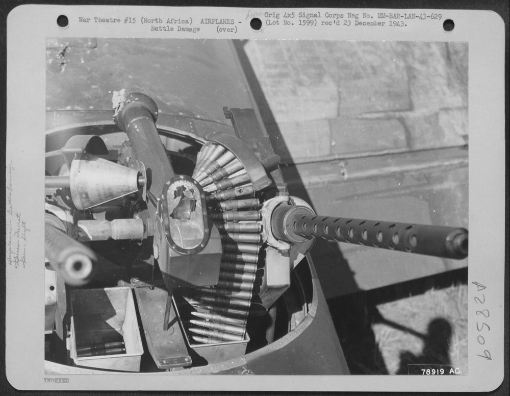 B-25 upper turret guns under attack