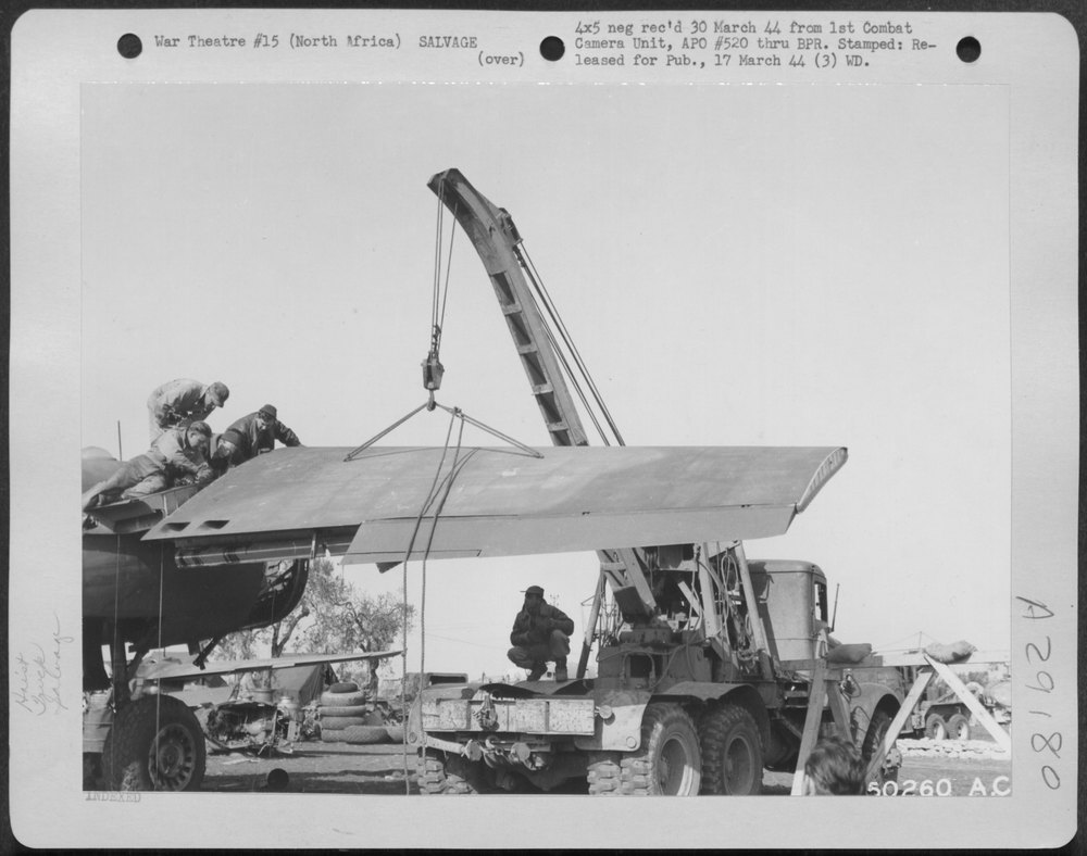 B-25 wing removal North Africa