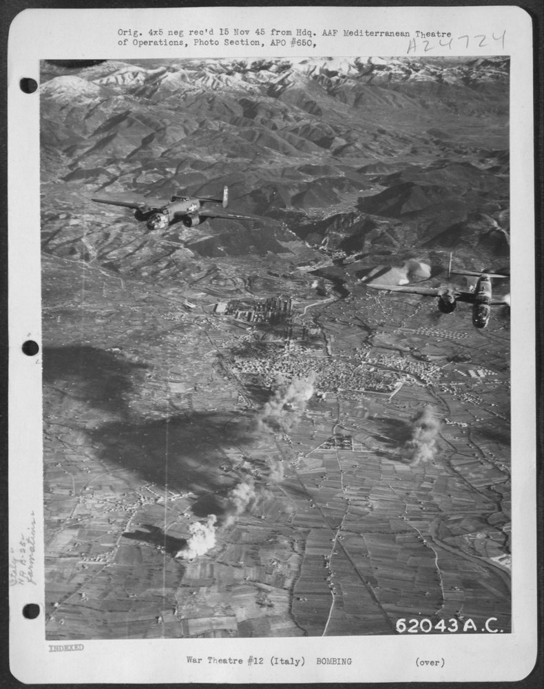 B-25s bombing northern Italy