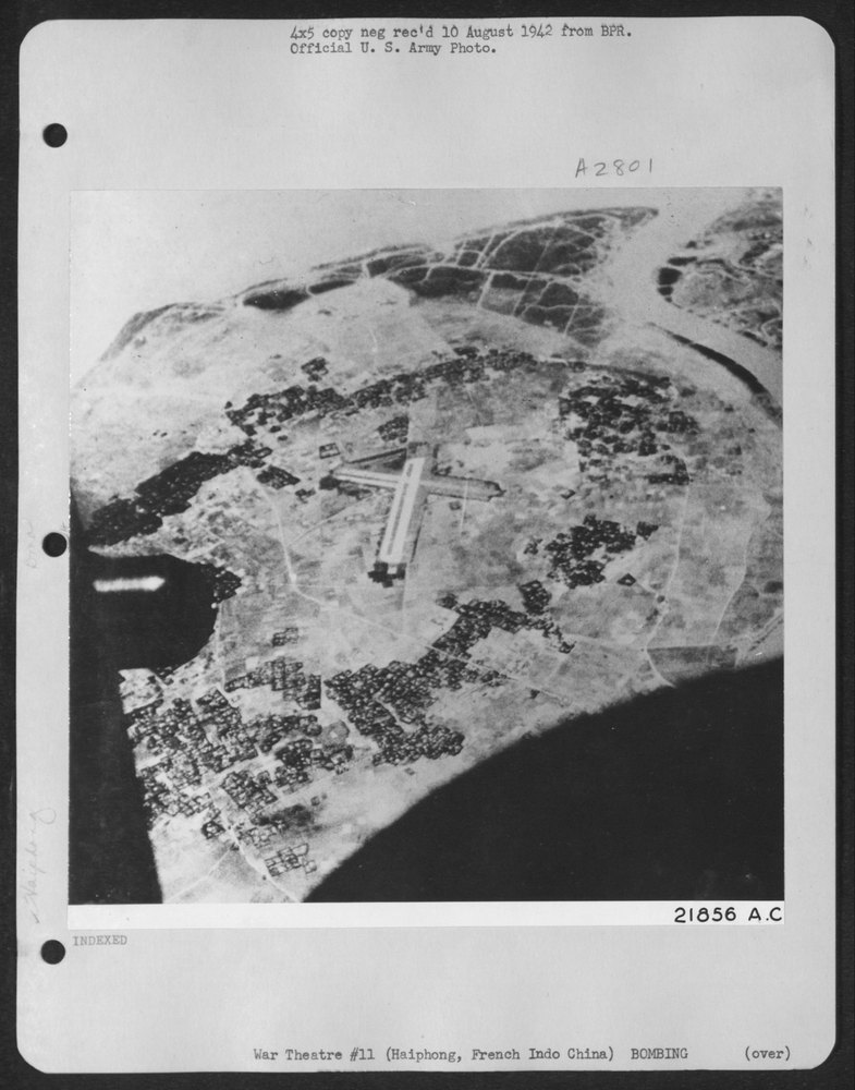 B-25s demolish Haiphong dock