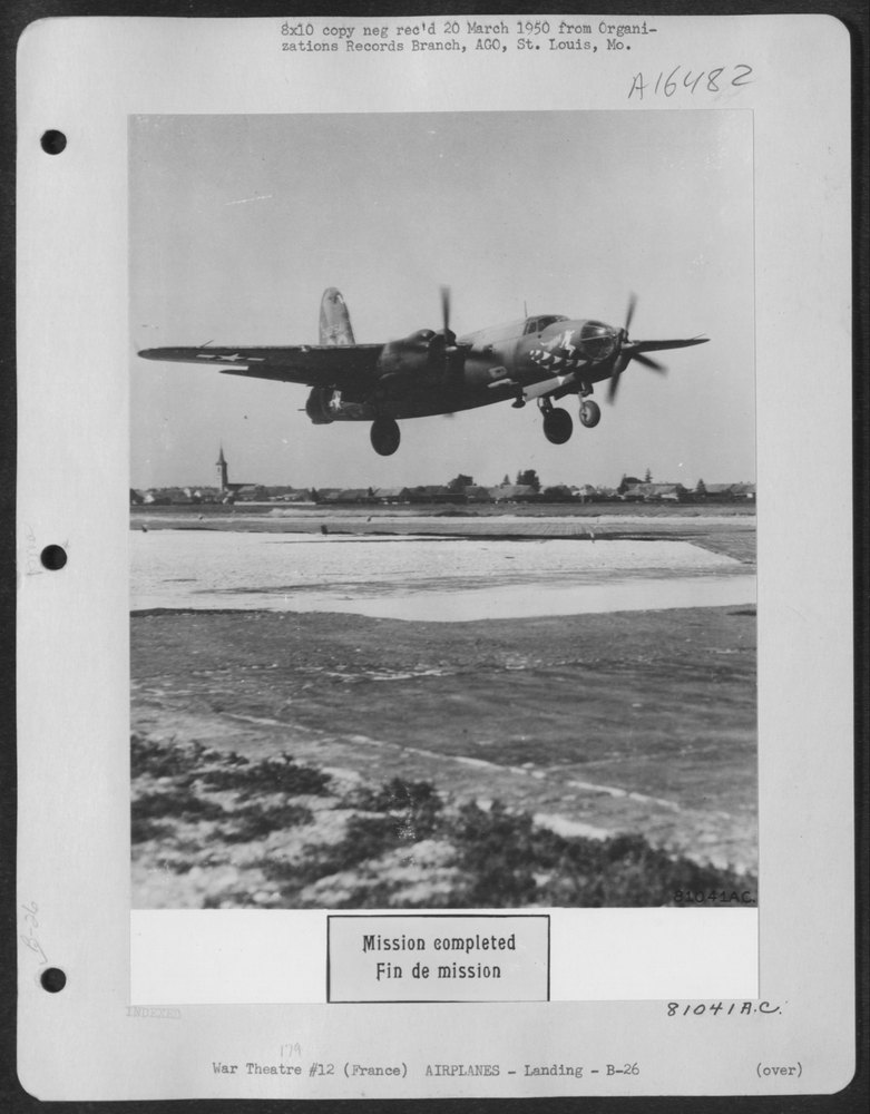 B-26 Landing In France