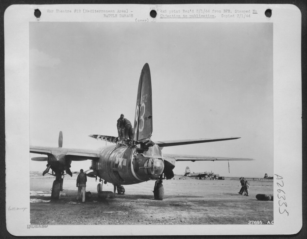 B-26 Marauder after collision