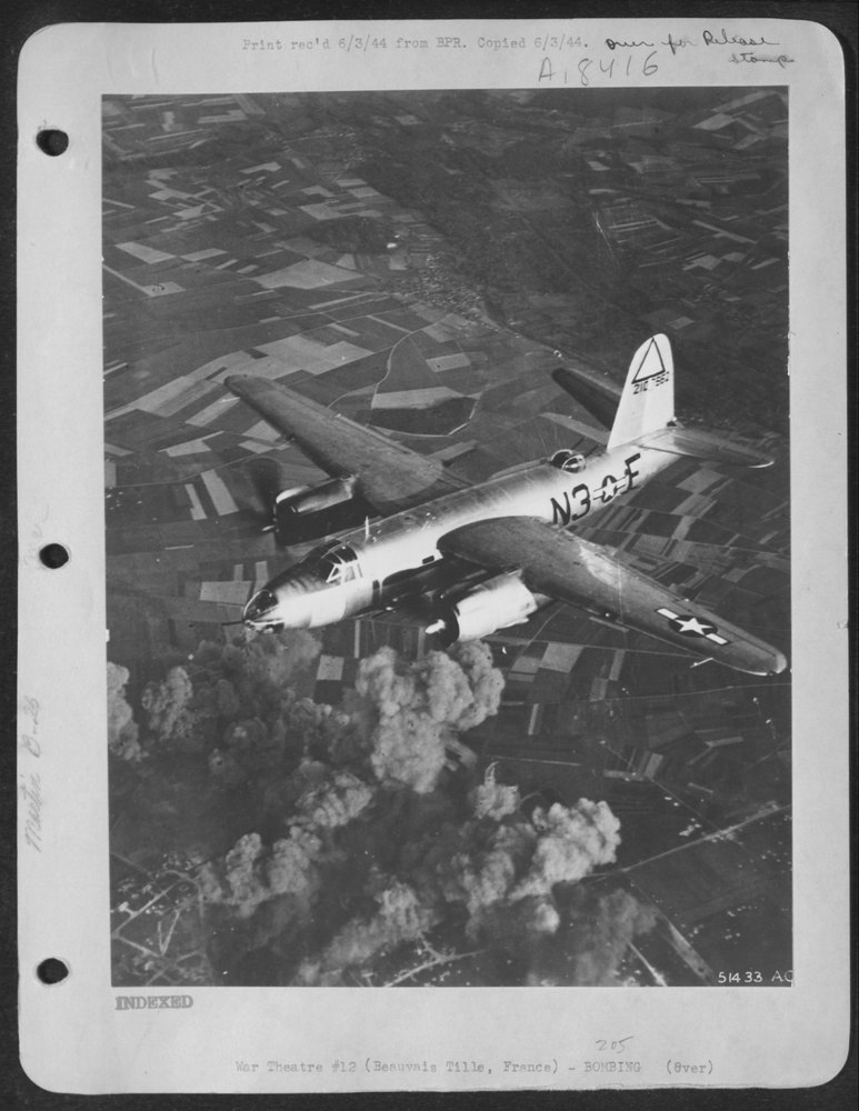 B-26 Marauder leaving Beauvais Tille